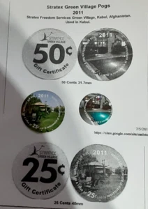 2011 GREEN VILLAGE 25 & 50 cents Pogs Not AAFES Uncirculated - Picture 1 of 4