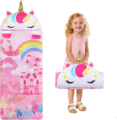 Kids Sleeping Bag with Pillow,All-In-One Nap Mat for Toddlers Boys Girls,Cosy Ch - Image 1 of 4