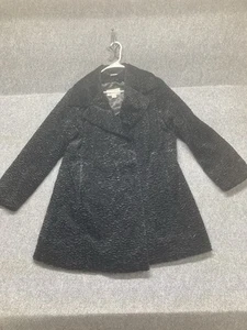 Cappotto lungo donna Calvin Klein pelliccia sintetica taglia grande nero manica lunga - Foto 1 di 12