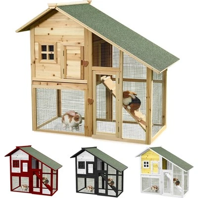 Hasenkäfig Hasenstall Kleintierstall Freilauf Holz Freigehege Kaninchenstall XXL - Bild 1 von 4