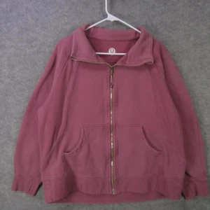 Lululemon Full Zip Jacket Womens XL/XXL Mauve Fleece Sweatshirt Pockets LW3GPBS - Picture 1 of 9