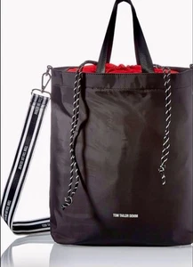 Denim TOM TAILOR Tasche ALEXIA Damen Rucksack M, mixed black, rot, 40x15x40 - Bild 1 von 12