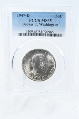 1947-D PCGS MS65 Booker T. Washington Classic Commemorative Half Dollar 50C - Image 1 of 2