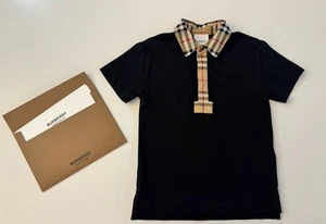 Authentic Burberry Johane Vintage Check Trim Polo Shirt Size 10Y - Picture 1 of 7