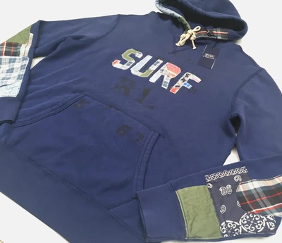 Polo Ralph Lauren 拼布修复嬉皮士复古羊毛运动衫连帽衫 — 第 1/4 张图片