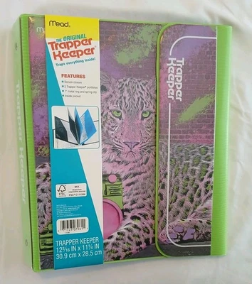 Mead Trapper Keeper RETRO Binder Portfolio 90s Style Cheetah Boombox 2021 Folder - Image 1 of 4