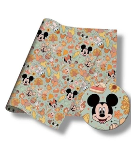 Green Halloween Mickey Treat Mouse Balloon 100% Cotton Fabric Polyester 50x145CM - Picture 1 of 1