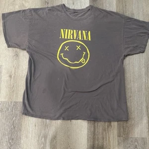 Vintage 1992 Nirvana Smiley Face T-Shirt Reprint - Picture 1 of 11