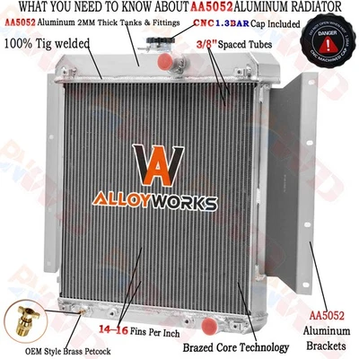 4 Row Radiator For 1961-1969 Dodge D100 Series Pickup L6 2.8L 3.7L W/ TOC - Image 1 of 4