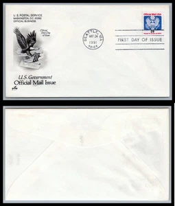 US FDC # O145 29c Official Eagle  ArtCraft  S.Cancel 1991, 0a1812 - Picture 1 of 1
