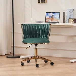 Upholstered Office Desk Chair with Adjustable Swivel Wheels, Ergonomic - Picture 1 of 12