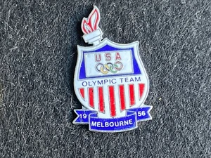 PIN PINS ENAMEL OLYMPIC GAME JO OLYMPIQUE USA MELBOURNE 1956 VERSION ARGENTE - Picture 1 of 1