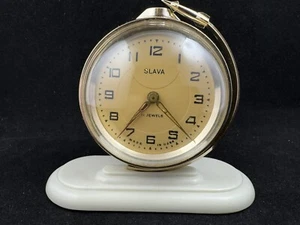 Slava Alarm Clock 1960-s USSR Space Rocket Globe Excellent Working Condition - Picture 1 of 19