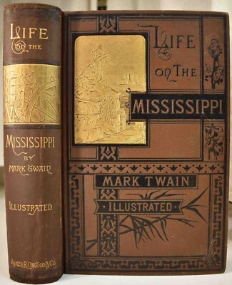 MARK TWAIN 1883 First Edition LIFE ON THE MISSISSIPPI VG Binding Restored - Image 1 of 4