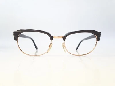 Vintage SBF Eyeglasses women men gold plated browline metal 50s USED - Image 1 of 4