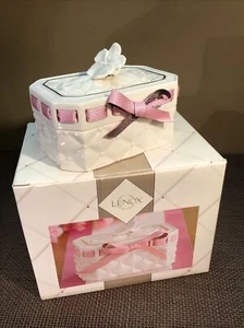 Caja de baratijas Lenox atada con amor Serena Sentiment cinta rosa nueva en caja nos 801126 - Imagen 1 de 8