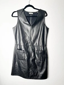 Max Studio London Faux Leather Sleeveless V-Neck Short Dress Estimated Sz: S-Med - Picture 1 of 9