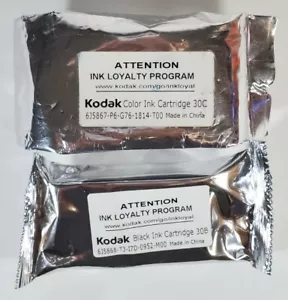 Genuine Kodak 30B Black & 30C Color Cyan Magenta Yellow Ink Cartridge Combo Pack - Picture 1 of 6
