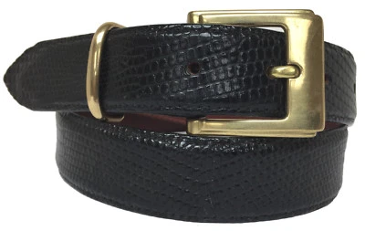 Kids Black Genuine Lizard Skin Leather Belt Western Cowboy Rodeo Exotic Size 28 - Image 1 of 3