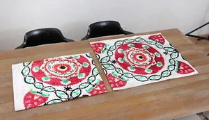 Juego de 2 fundas de almohada de terciopelo uzbeko 19,09" x 24,80" envío rápido 16581 - Imagen 1 de 10