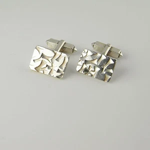 Vintage Silver Cufflinks with Box Unique Mens Cuff Links - Bild 1 von 1