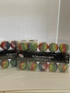 String Lights 2 Sets Of Indoor Outdoor Multi Color Patio Trailer Tie Die New Pkg - Picture 1 of 3
