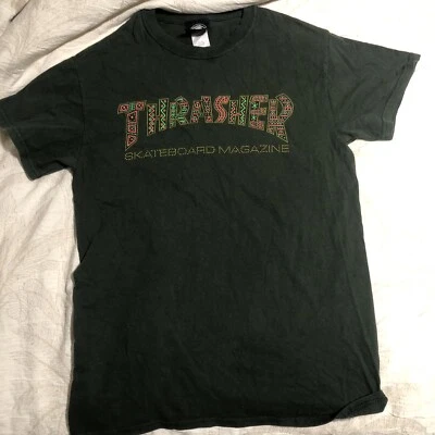 Thrasher Skateboard Magazine Skater Logo Graphic Shirt Forest Green Size Small  - image 1 of 2