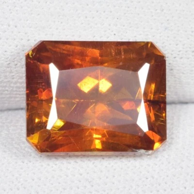 10.50 ct DAZZLING BEST ORANGE  NATURAL SPHELARITE GEMSTONE  OCTAGON  See Vdo AC - Image 1 of 3