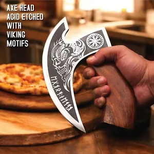 Viking Pizza Axe Kitchen Hatchet Viking Axe Middle Ages Men's Gift Handmade - Picture 1 of 10
