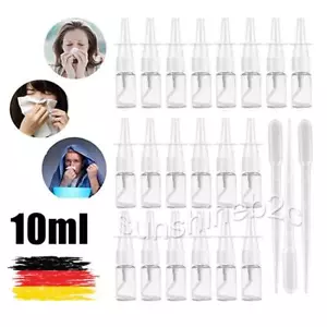 20 Stück Nasenspray Flasche Leer 10ML Nachfüllbare Zerstäuber Mit 3 Tropfer - Bild 1 von 7