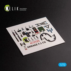 Interior 3D Decal Aircraft MIRAGE F.1 CG (for SpecialHobby) 1:72 KeliK K72125 - Picture 1 of 9