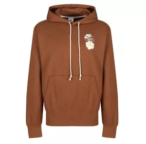 "Felpa con cappuccio pullover Nike girasole ricamata marrone taglia grande • "CAMPIONE ACQUIRENTE" - Foto 1 di 5