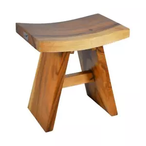 DIVERO Hocker Suar Holz Sitzhocker Holzhocker massiv reine Handarbeit behandelt - Bild 1 von 6
