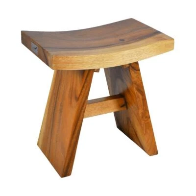 DIVERO Hocker Suar Holz Sitzhocker Holzhocker massiv reine Handarbeit behandelt - Bild 1 von 4