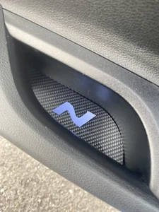 Hyuindai i20N - Carbon Fibre Effect Rear Door Handle Inserts With 3D N Logos - Picture 1 of 2