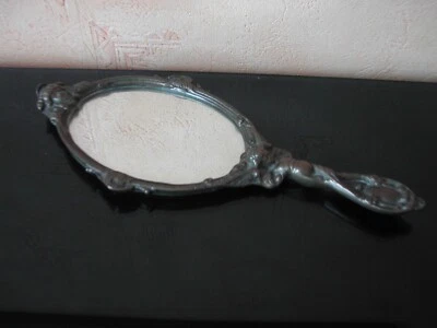 Magnifique MIROIR A MAIN - Miroir Face A Main en BRONZE DECOR FAUNE ou Satyre - Photo 1/4