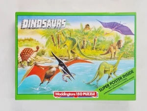 New: Waddingtons Dinosaurs Jigsaw Puzzle 150pcs Super Poster 1985 Vintage Sealed - Picture 1 of 6