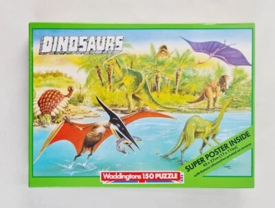 New: Waddingtons Dinosaurs Jigsaw Puzzle 150pcs Super Poster 1985 Vintage Sealed - Image 1 of 4