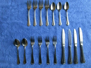 17pc Pfaltzgraff Flatware Knives Forks Spoons 117-18P - Picture 1 of 11