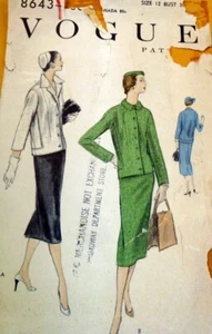 *LOVELY VTG 1940s SUIT VOGUE Sewing Pattern 12/30 - Picture 1 of 1