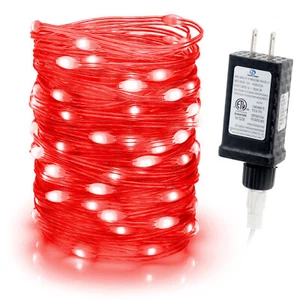 RED FLEXI RIBBON LED String Fairy Lights 8 Modes w/6H Timer 33 FT - Picture 1 of 10