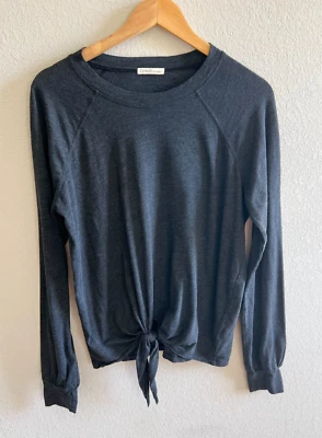 Fresh Laundry Long Sleeve Thin Sweatshirt Women's Navy Knotted Top - Image 1 of 4