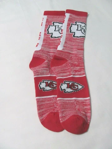 NEW MEN'S NFL ATHLETIC CREW SOCKS (SHOE SIZE 8-13) ~~ KANSAS CITY CHIEFS Cover