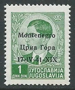 1941 MONTENEGRO 1 D VARIETà 17-1V-41-XIX MNH ** - M63-7 - Bild 1 von 1
