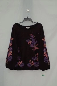 Style & Co. Women's Floral-Print Sweater Black M - Picture 1 of 2