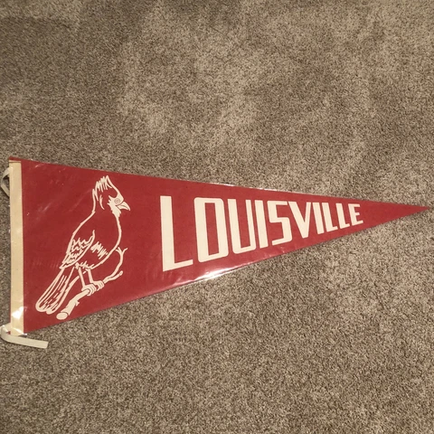 University of Louisville Cardinals Basketball Felt Pennant c. 1960’s Authentic Cover