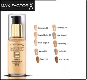 MAX FACTOR Facefinity 3in1 All Day Flawless Foundation 30ml SPF20 *NEW - Picture 1 of 13