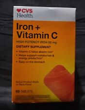 Iron + Vitamin C 65mg Carbonyl Iron  60 Tablets Exp 11/25