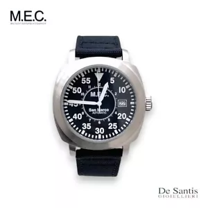 M.E.C. Watch Military Automatic SanMarco Steel 45 Black Leather Strap - Picture 1 of 5