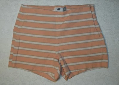 Pantalones Cortos Old Navy Talla 4 Juniors Rayas Blanco Salmón Rosa Tostado Algodón y Spandex Foto 1 de 4
